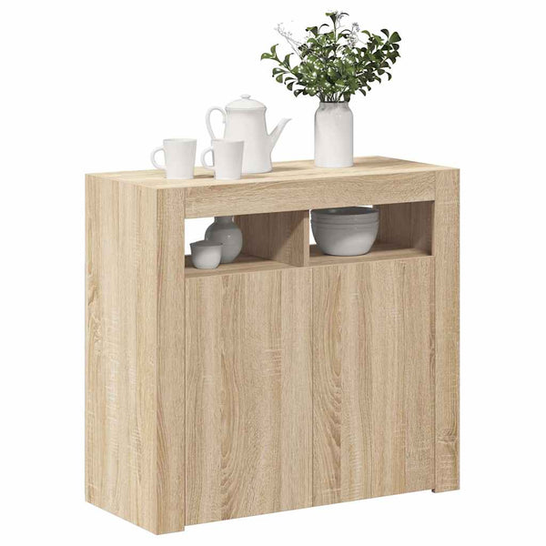 Kommode Sonoma-Eiche mit LED-Beleuchtung Panaghia 80x35x75cm