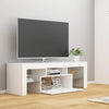 Valkoinen tv-taso led-valoilla Lupeanu 120x35x40cm