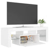 Valkoinen tv-taso led-valoilla Lupeanu 120x35x40cm