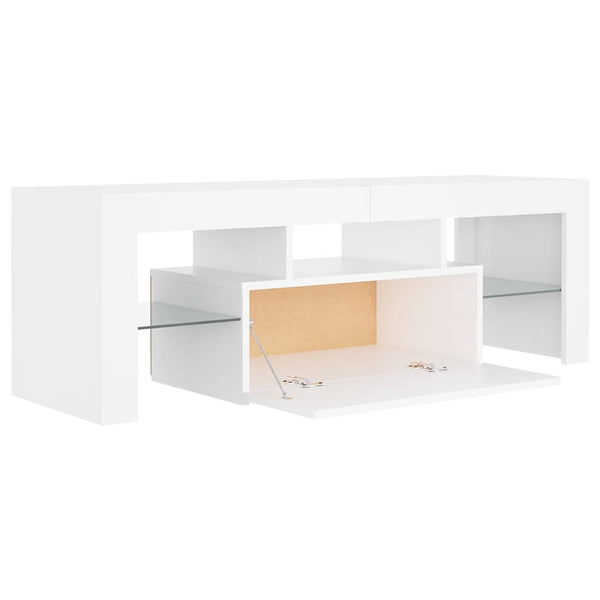 Valkoinen tv-taso led-valoilla Lupeanu 120x35x40cm