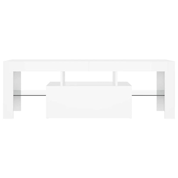 Valkoinen tv-taso led-valoilla Lupeanu 120x35x40cm