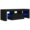 Schwarzer TV-Schrank mit LED-Beleuchtung Lupeanu 120x35x40cm