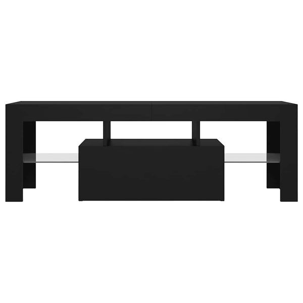 Schwarzer TV-Schrank mit LED-Beleuchtung Lupeanu 120x35x40cm