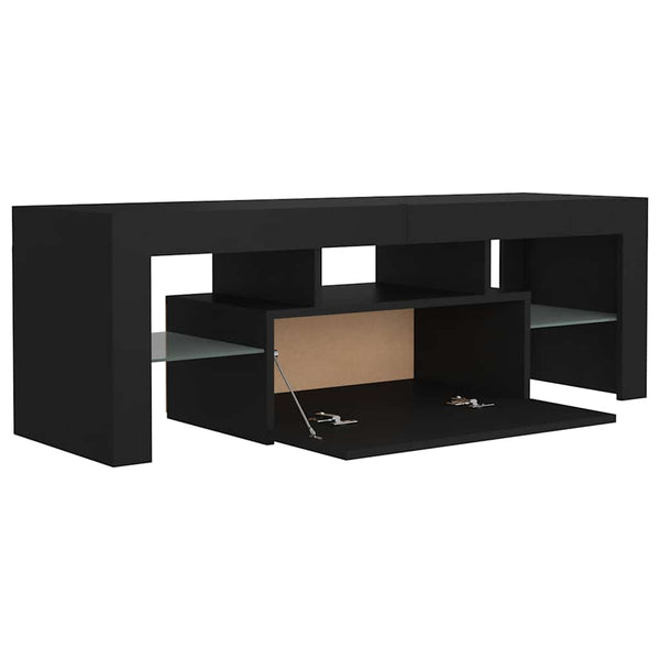 Schwarzer TV-Schrank mit LED-Beleuchtung Lupeanu 120x35x40cm