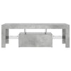 Betongrauer TV-Ständer mit LED-Beleuchtung Lupeanu 120x35x40cm