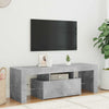 Betongrauer TV-Ständer mit LED-Beleuchtung Lupeanu 120x35x40cm