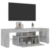 Betongrauer TV-Ständer mit LED-Beleuchtung Lupeanu 120x35x40cm