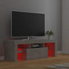 Betongrauer TV-Ständer mit LED-Beleuchtung Lupeanu 120x35x40cm