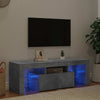 Betongrauer TV-Ständer mit LED-Beleuchtung Lupeanu 120x35x40cm
