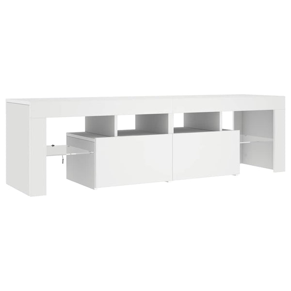 Weißes TV-Lowboard mit LED-Beleuchtung Grozdana 140x36,5x40cm