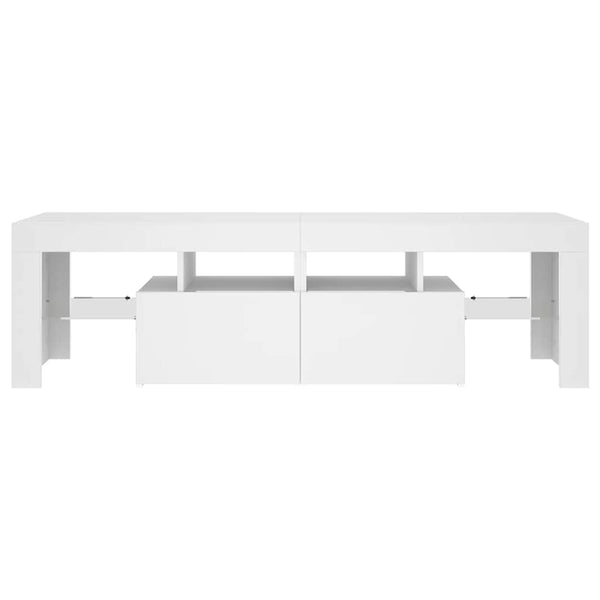 Weißes TV-Lowboard mit LED-Beleuchtung Grozdana 140x36,5x40cm