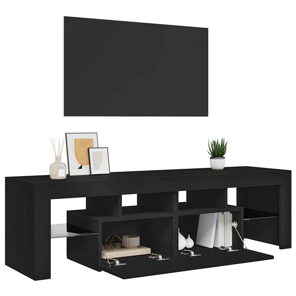 Schwarzer TV-Schrank mit LED-Beleuchtung Grozdana 140x36,5x40cm