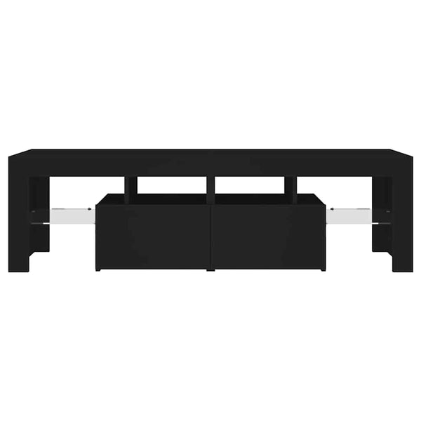 Schwarzer TV-Schrank mit LED-Beleuchtung Grozdana 140x36,5x40cm