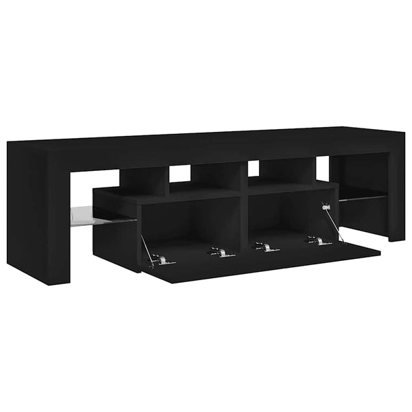 Schwarzer TV-Schrank mit LED-Beleuchtung Grozdana 140x36,5x40cm