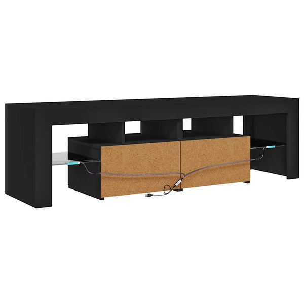 Schwarzer TV-Schrank mit LED-Beleuchtung Grozdana 140x36,5x40cm