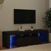 Schwarzer TV-Schrank mit LED-Beleuchtung Grozdana 140x36,5x40cm