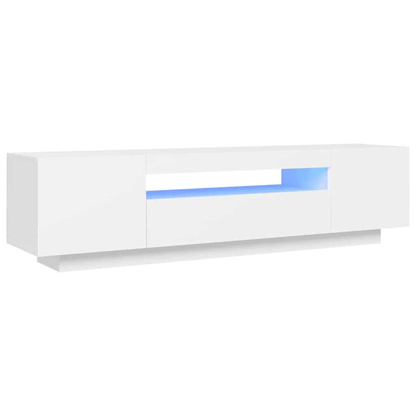 Valkoinen tv-taso led-valoilla Filantropia 160x35x40cm