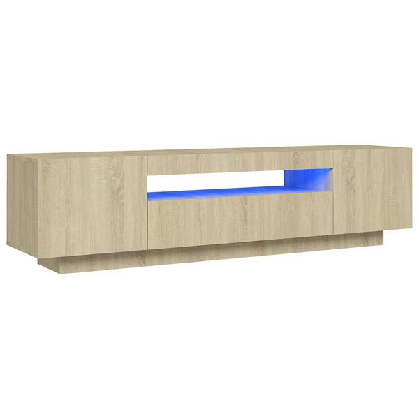 Sonoma tammi tv-taso led-valoilla Filantropia 160x35x40cm