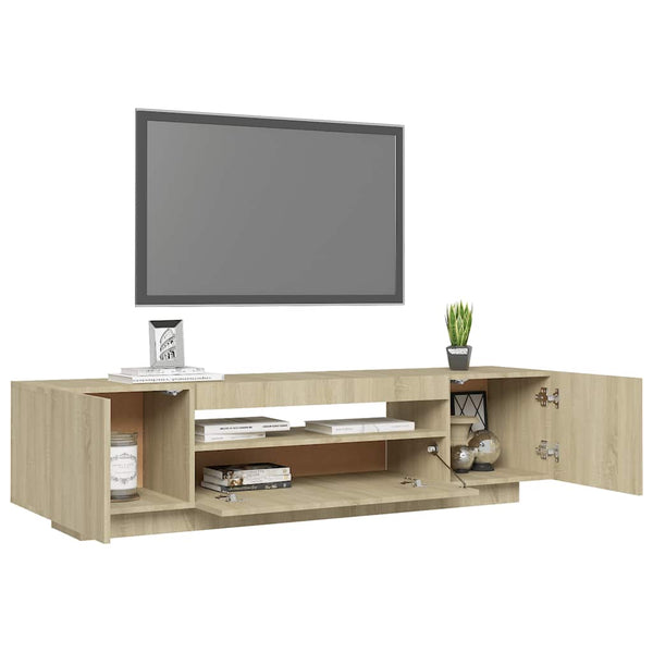 Sonoma tammi tv-taso led-valoilla Filantropia 160x35x40cm