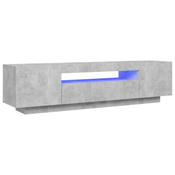 Betoninharmaa tv-taso led-valoilla Filantropia 160x35x40cm