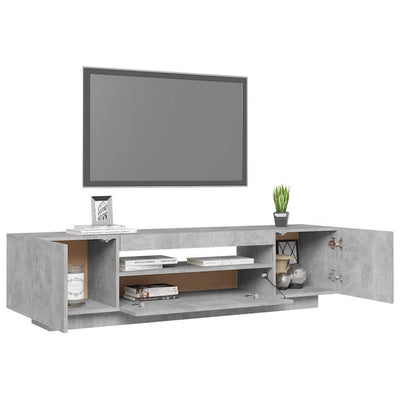 Betoninharmaa tv-taso led-valoilla Filantropia 160x35x40cm