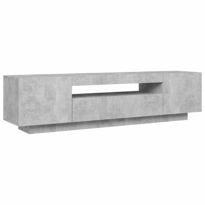 Betoninharmaa tv-taso led-valoilla Filantropia 160x35x40cm