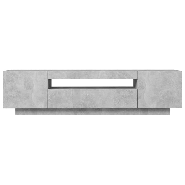 Betoninharmaa tv-taso led-valoilla Filantropia 160x35x40cm