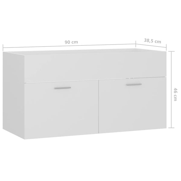 Weißer Waschbeckenunterschrank Marciano 90x38,5x46cm (Holz)