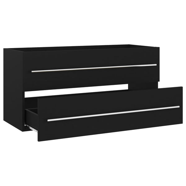 Schwarzer Waschtischunterschrank Sydnee 100x38,5x48cm (Holz)