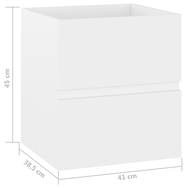 Waschtischunterschrank Portaru 41x38,5x45cm Weiß (Holz)