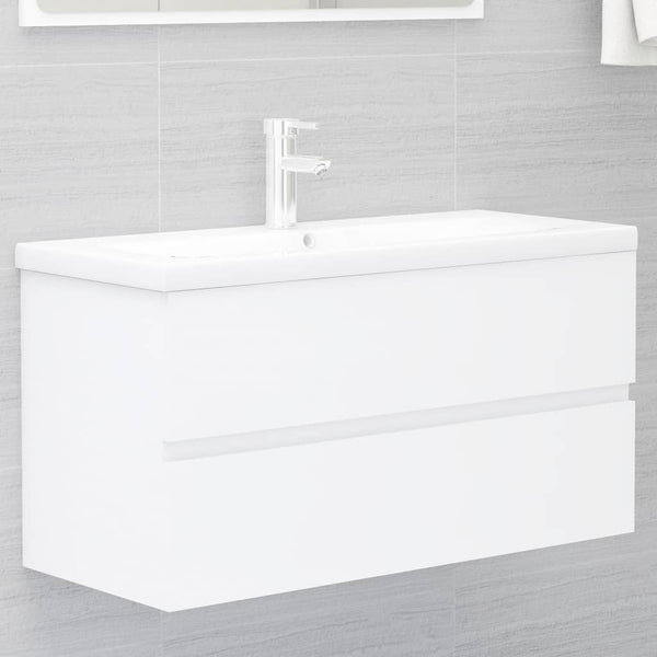 Weißer Waschtischunterschrank Portaru 90x38,5x45cm (Holz)