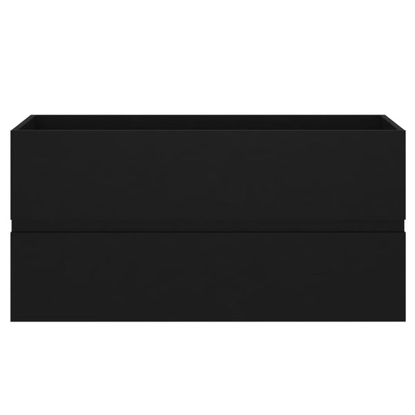 Schwarzer Waschbeckenunterschrank Portaru 90x38,5x45cm (Holz)