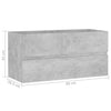 Betongrauer Waschtischunterschrank Patriciu 90x38,5x45cm (Holz)