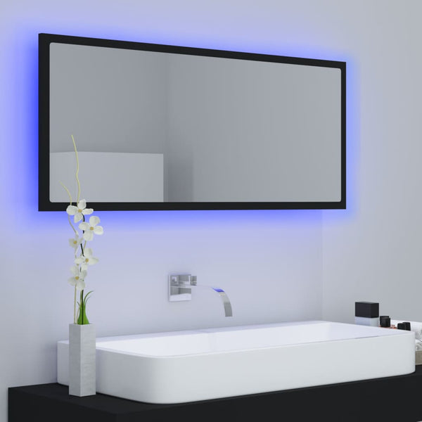 Schwarzer LED-Badezimmerspiegel Destiny 100x8,5x37cm (Acryl)