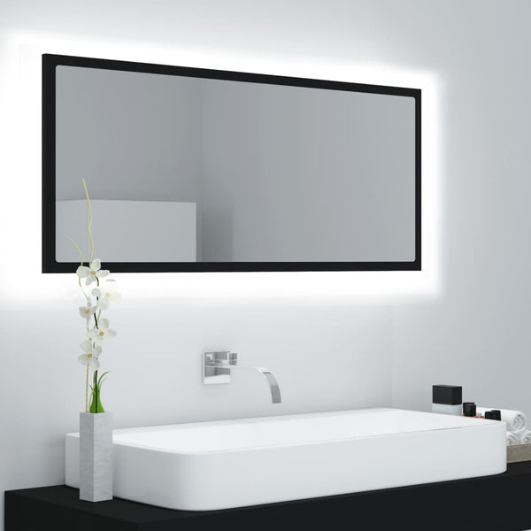 Schwarzer LED-Badezimmerspiegel Destiny 100x8,5x37cm (Acryl)