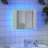 Valkoinen kylpyhuoneen led peilikaappi Cinoneva 60x12x45cm (akryyli)