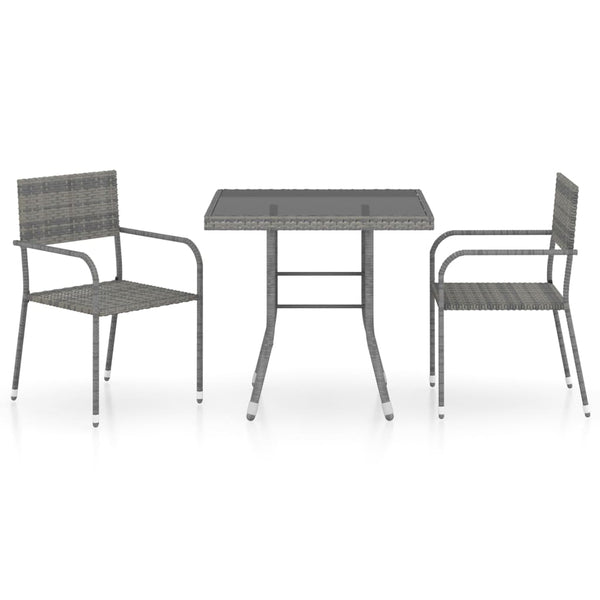 Anthrazit/graue Gartensitzgruppe Toadere, 3-teilig (Polyrattan)