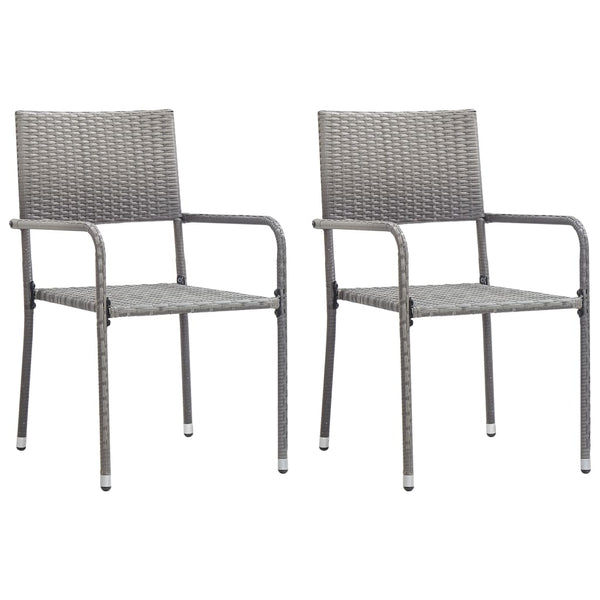 Anthrazit/graue Gartensitzgruppe Toadere, 3-teilig (Polyrattan)
