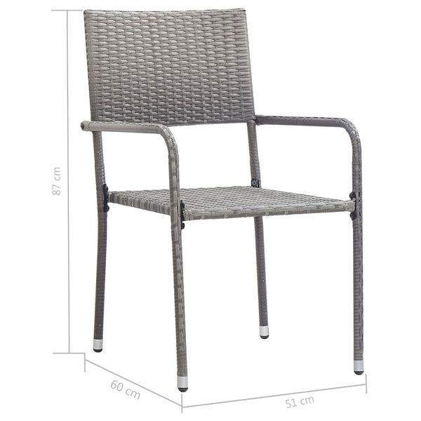Anthrazit/graue Gartensitzgruppe Toadere, 3-teilig (Polyrattan)