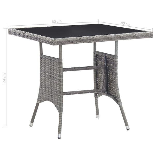 Anthrazit/graue Gartensitzgruppe Toadere, 3-teilig (Polyrattan)