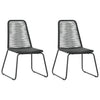 Schwarze Essgruppe Bretotean, 3-teilig (PVC-Rattan)