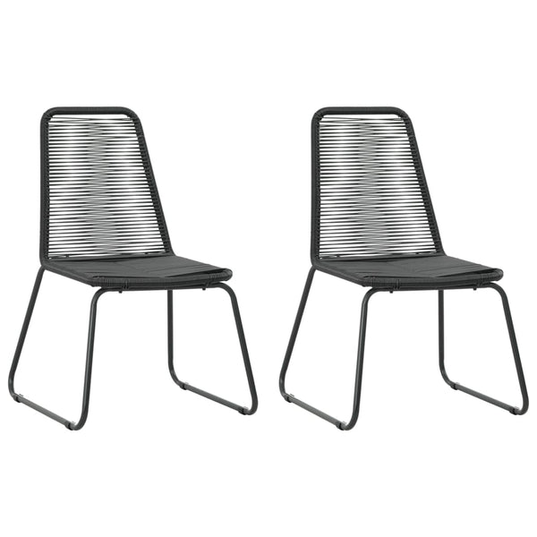 Schwarze Essgruppe Bretotean, 3-teilig (PVC-Rattan)