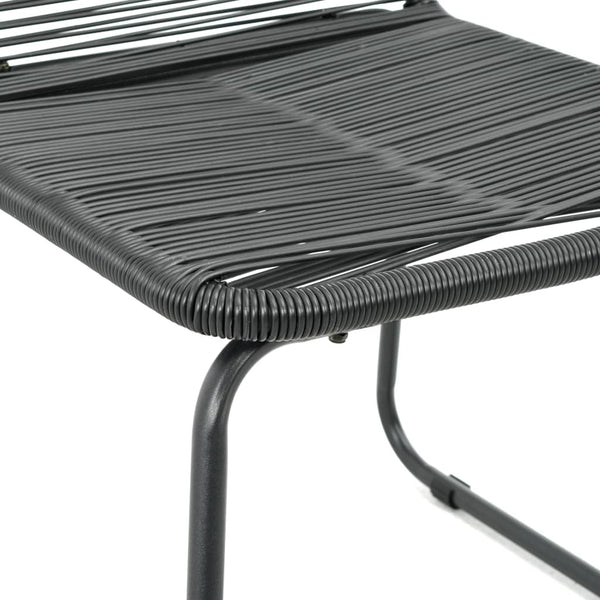 Schwarze Essgruppe Bretotean, 3-teilig (PVC-Rattan)