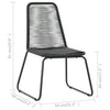 Schwarze Essgruppe Bretotean, 3-teilig (PVC-Rattan)