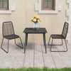 Schwarze Essgruppe Bretotean, 3-teilig (PVC-Rattan)