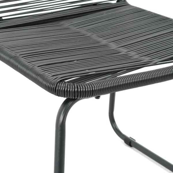 Schwarzes Garten-Essgruppe Ludmil, 3-teilig (PVC-Rattan)