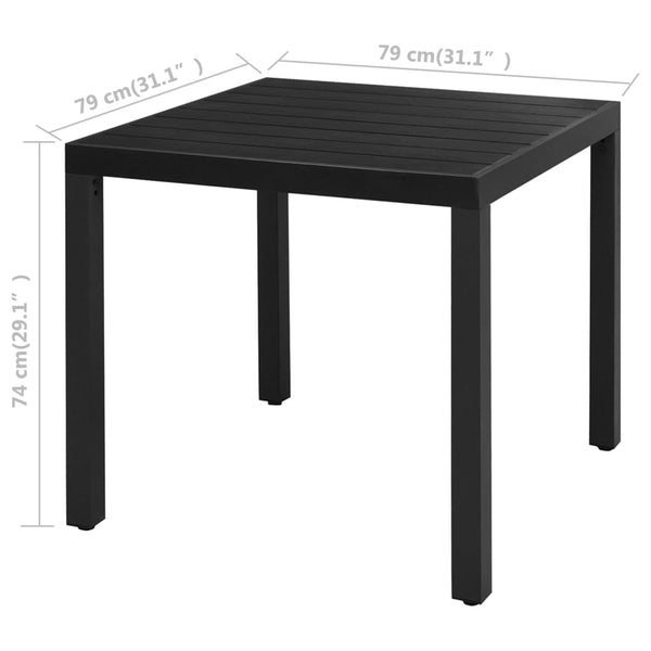 Schwarzes Garten-Essgruppe Ludmil, 3-teilig (PVC-Rattan)