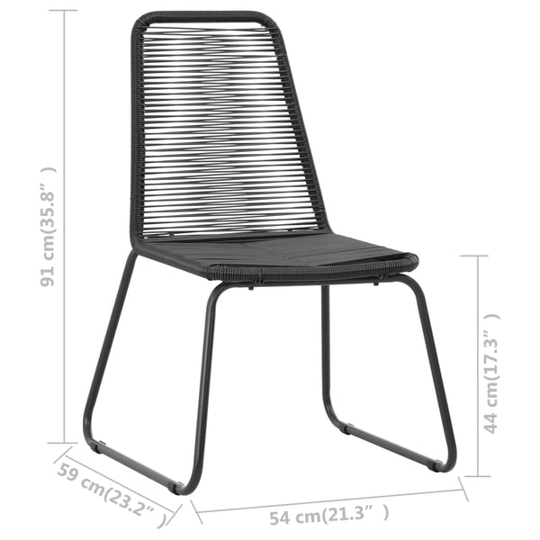 Schwarzes Garten-Essgruppe Ludmil, 3-teilig (PVC-Rattan)