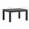 Gartentisch Anthrazit Hildica 58x58x41cm (PP Rattan)