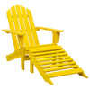 Gelber Adirondack-Gartenstuhl mit Hocker Decsuk (sechs)